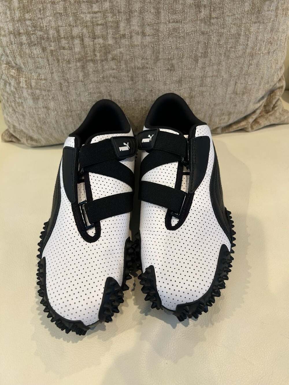 PUMA Mostro Perforated Leather Sneakers White Black